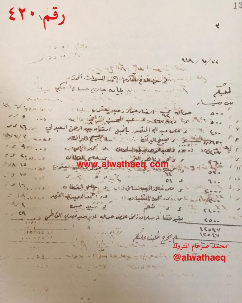 كشفُ حسابٍ وحوالات